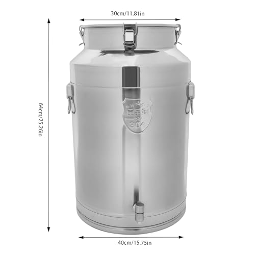 Milk Can with Spout, 20-Gallon Milk Jug Container with Sealed Lid - size: 2560 Ounces