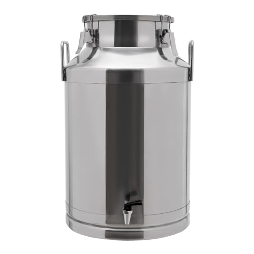 Stainless Steel Milk Can,60L Milk Bucket Wine Pail Bucket With Faucet,Milk Can Tote Jug for Milk Wine Liquid Storage Container (16 Gal / 60 L With Faucet) - size: 16 Gal / 60 L With Faucet