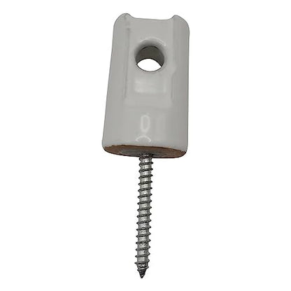 Electric Fence Insulator Porcelain Lag Screw Insulator - 12 Pack (12 Grey Porcelain Lag Screw Insulators) - style: 12 Grey White Porcelain Lag Screw Insulators