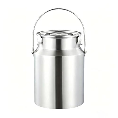304 Stainless Steel Drink Dispenser, 2.6 Gal Portable Sealed Storage Container with Locking Clamp for Food, Milk, Oil, Grains, and Home Milk Can 10L Jug - size: 10L