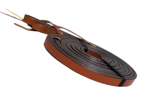 Showman Pony/Youth 6 1/2' x 1/2" Leather Split Reins with Tie-On Bit Loop Ends