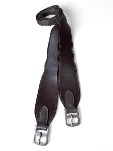 Majestic Ally Wide Body English Stirrup Leathers for Equestrian Riding, Black, Brown, Chestnut, 48-54-60 Inch - color: Brown, size: 54"