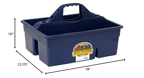Little Giant® Plastic DuraTote | Horse Grooming DuraTote | Durable Tote Box Organizer with Easy Grip Handle | Extra Thick Sidewalls | Navy - color: Navy