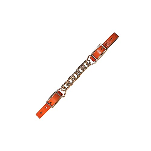 CIRCLE Y Flared Shaped Floral Stamped 1/2" Stirrup Hobble Straps with Stainless Steel Buckles - color: Regular Oil