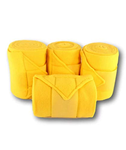 Horse Fleece Bandages/Polo Wraps/Stable Wraps Equestrian Leg Wraps Set of 4 TACK Equestrian Boots Protection (Yellow)-L8