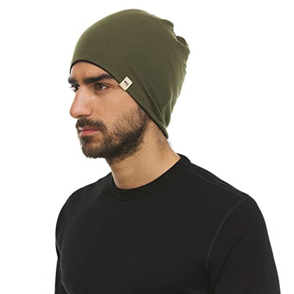 Minus33 Merino Wool Micro Weight Reversible Beanie - color: Olive Drab / Black