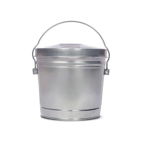 6-Gallon Galvanized Steel Storage Can with Locking Lid，Resistant Storage Can for Home & Garden