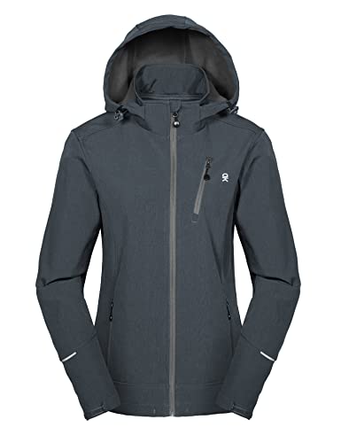 Little Donkey Andy Women’s Softshell Jackets Ski Snowboarding Jackets - color: Black Heather, size: X-Small