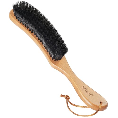 BFWood Clothes Brush, Boar Bristle Hat Brush Lint Brush for Suits, Cashmere, Wool, Velvet, Suede and Pet Hair, Large Beech Handle - color: Beech Wood+boar Bristle