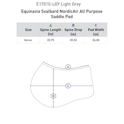 Equinavia Svalbard NordicAir Tech Horse Saddle Pad, Equestrian Saddle Pads - color: Light Grey