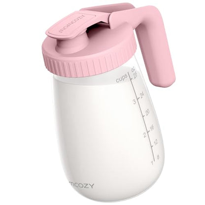 Momcozy Breast Milk Pitcher, Glass Storage Container Wide Mouth, 32oz Pink - color: Pink, size: 32 Ounce-1 Count