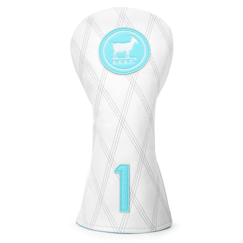 White and Blue Goat Style Golf Driver Headcover Fairway Wood Head Cover Hybrid UT Headcover Cover Premium Golf Accessories for Men - color: 1x driver cover