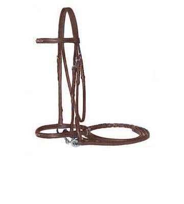 Everyday Raised Fancy Stitched Leather English Schooling Bridle with Laced Reins - Havana Mini
