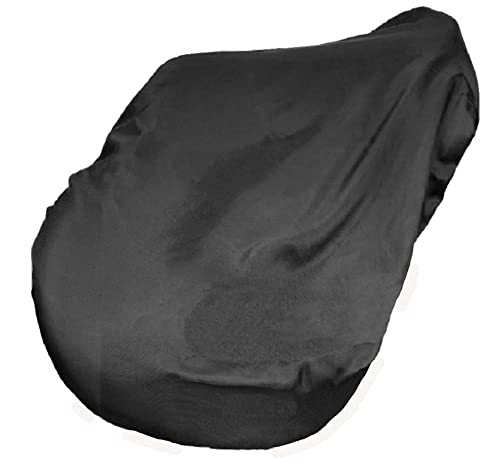 Derby All Purpose Nylon English Saddle Cover with Fleece Lining - Protects Saddles from Dust, Debris, and Damage - color: Black