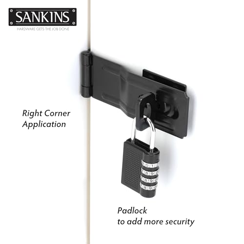 4.5" Swivel Staple Safety Hasps Latches with Twist Knob, Black 1Pcs - color: Black