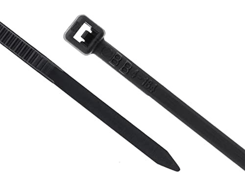 Secure 4 Inch UV Black 18 lb Miniature Nylon Cable Tie - 1,000 Pack - color: Black, size: 4 Inch - 1,000 Pack