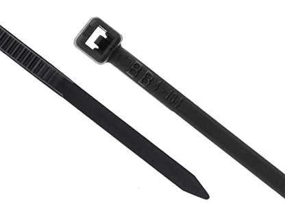 Secure 4 Inch UV Black 18 lb Miniature Nylon Cable Tie - 1,000 Pack - color: Black, size: 4 Inch - 1,000 Pack