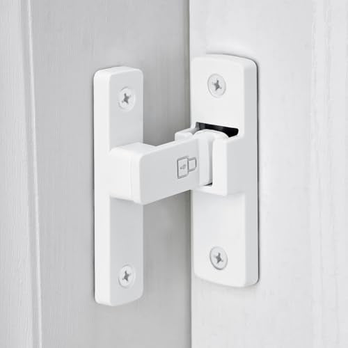 White 90 Degree Zinc Alloy Barn Door Latch, Flip Gate Lock - color: White_90 Degree