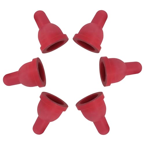 6Pcs Goat Lamb Nipple Soft Rubber Lamb Milk Nipples | Pacifier with Anti-Backflow Fixed Base, Food Grade Bite-Resistant Reusable Bottle Nipples for Goat Pig Dog Cat Farm Feeding - color: red, size: 1 Count (Pack of 6)