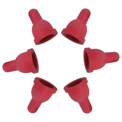 6Pcs Goat Lamb Nipple Soft Rubber Lamb Milk Nipples | Pacifier with Anti-Backflow Fixed Base, Food Grade Bite-Resistant Reusable Bottle Nipples for Goat Pig Dog Cat Farm Feeding - color: red, size: 1 Count (Pack of 6)