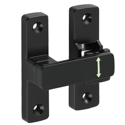 Mooche Sliding Barn Door Lock, 90/180 Degree Flip Door Lock Latch, Black - color: Black