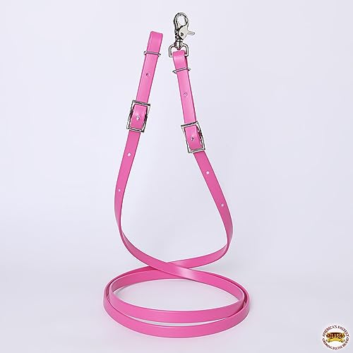 HILASON Western Horse Biothane Leather Rein, Full Size - color: Pink