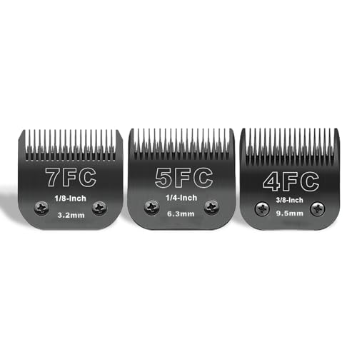Black Detachable Dog Blades Set Compatible with Andis/Oster A5 Grooming - color: Black, size: 3 PACK（3.2-9.5mm）