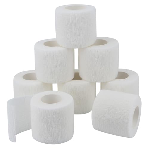 Self Adhesive Bandage Wrap Elastic Athletic Tape 8PCS 2 in X 14.7 ft White - color: White 8pcs