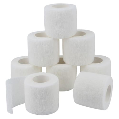 Self Adhesive Bandage Wrap Elastic Athletic Tape 8PCS 2 in X 14.7 ft White - color: White 8pcs