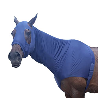 Horse Slinky Hood with Zipper, Stretchy Sleazy Hood Navy M - color: Navy, size: Medium
