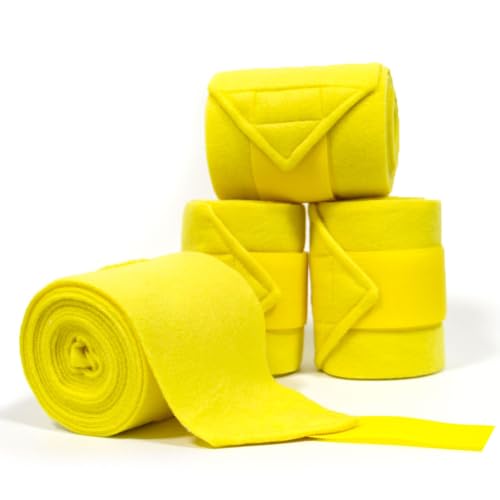 Horse Polo Leg Wraps Soft Fleece Wraps Equestrian Leg Bandage 4-Pack (Cob(8.2ft), Yellow) - color: Yellow, size: Cob(8.2ft)