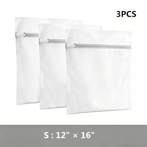 3Pcs Mesh Laundry Bags with Sturdy Zipper,washing Bags for Washing Delicates,Protect Clothes in Washing Machine for Home, College & Dorm(3 Small) - size: Small