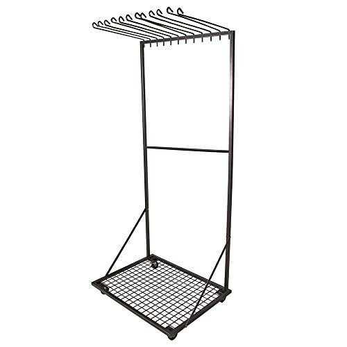 EASY-UP Pro Series Rolling Blanket Hanging Rack | Portable Rolling Design | Holds 12 Blankets | Locking Caster Wheels | Grid Floor Layout | 7-Year Warranty