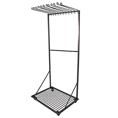EASY-UP Pro Series Rolling Blanket Hanging Rack | Portable Rolling Design | Holds 12 Blankets | Locking Caster Wheels | Grid Floor Layout | 7-Year Warranty