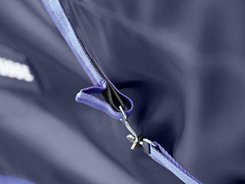 Challenger Turnout Waterproof Winter Horse Blanket 840D Medium Weight 59EE06 - color: Navy Blue Trim, size: 51 inches