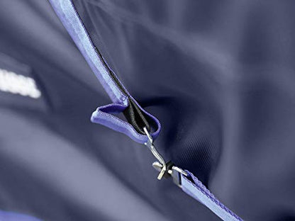 Challenger Turnout Waterproof Winter Horse Blanket 840D Medium Weight 59EE06 - color: Navy Blue Trim, size: 51 inches