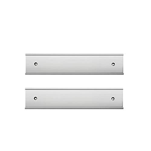 2" x 8" Aluminum Name Plate for Wall or Door Holder (Silver) - color: Silver