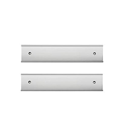 2" x 8" Aluminum Name Plate for Wall or Door Holder (Silver) - color: Silver