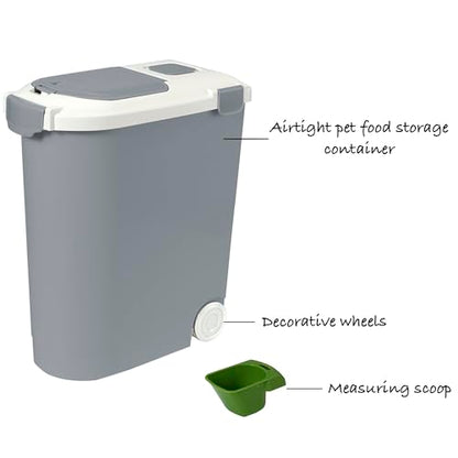 Airtight Pet Food Storage Container, Holds 30lbs - color: Grey, size: 30 lbs