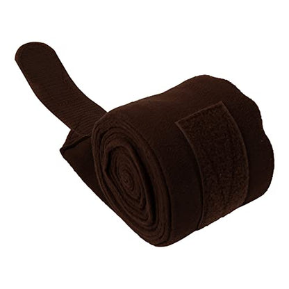 Huntley Equestrian Polo Wraps for Horses Protective Leg Support Bandage, Training, Exercising & Turnout - Pack of 4 - Brown - color: Brown