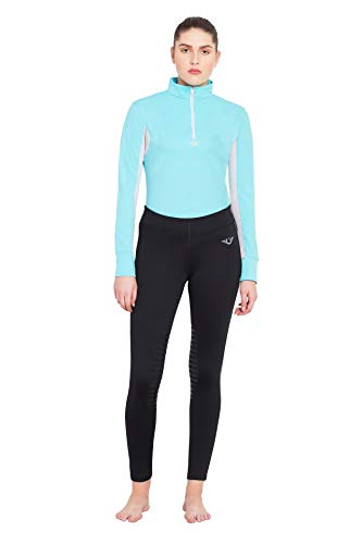 TuffRider Women's Ventilated Schooling Tights - color: Black/Charcoal, size: X-Small