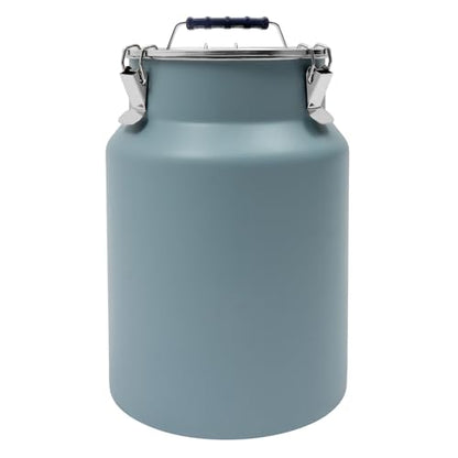 DYNAMI 3.2Gal Stainless Steel Airtight Canister,Large Metal Food Storage Container,Stainless Steel Bucket Milk Can Milk Jug With Lid&Handle, for Kitchen Rice Flour Coffee Bean (Blue) - color: Blue