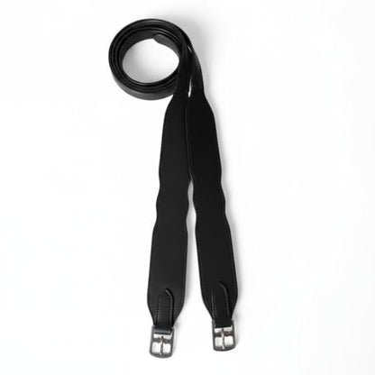 Majestic Ally Wide Body English Stirrup Leathers for Equestrian Riding, Black, Brown, Chestnut, 48-54-60 Inch - color: Black, size: 60"