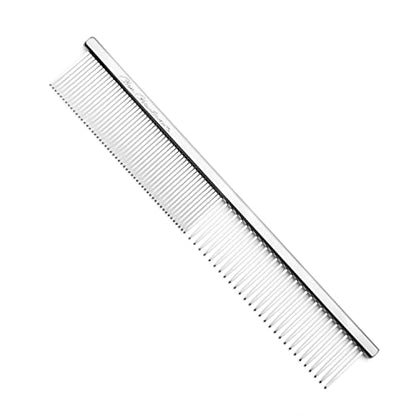 Chris Christensen 5in Face and Feet Fine/Coarse Butter Comb, Groom Like a Professional, Rounded Corners Prevent Friction and Breakage, Solid Brass Spin with Steel Teeth, Chrome Finish - size: 006 - 5 Inch Fine/Extra Fine