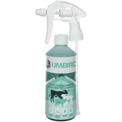 Premier 1 UMBIREZ™ Umbilical Spray – Navel & Ear Tag Barrier, 500 mL | Lick-resistant barrier spray. Rapid dry — desiccates navel in ~2 hours. For lambs, goat kids, calves & pigs. Biodegradable.