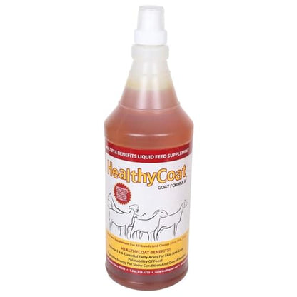 HealthyCoat Goat Formula: Quart. Skin, Coat, Body Condition, Allergies, Immune System, Milk Production.