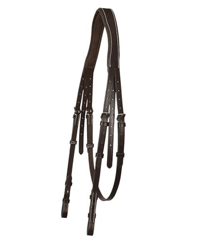 Exion English Hunter Bridle with Designer Stitched Browband & Hunter Noseband – Anatomical Mono Crownpiece, Padded Noseband, Rubber Reins – Horse, Cob, Pony, Oversize – Black, Havana, Oak Brown - color: Havana/ Choco Brown, size: Cob/Medium Size