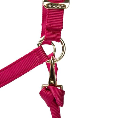 Shires ARMA Adjustable Nylon Halter - color: Raspberry, size: Cob