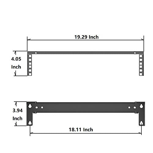 2U Steel Wall Mountable Simple Vertical Network Equipment Rack (Pack of 2) - size: 2U (Pack of 2)