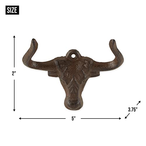 DII Cast Iron Decorative Wall Hook Set, Ox, 2 Count - size: Ox